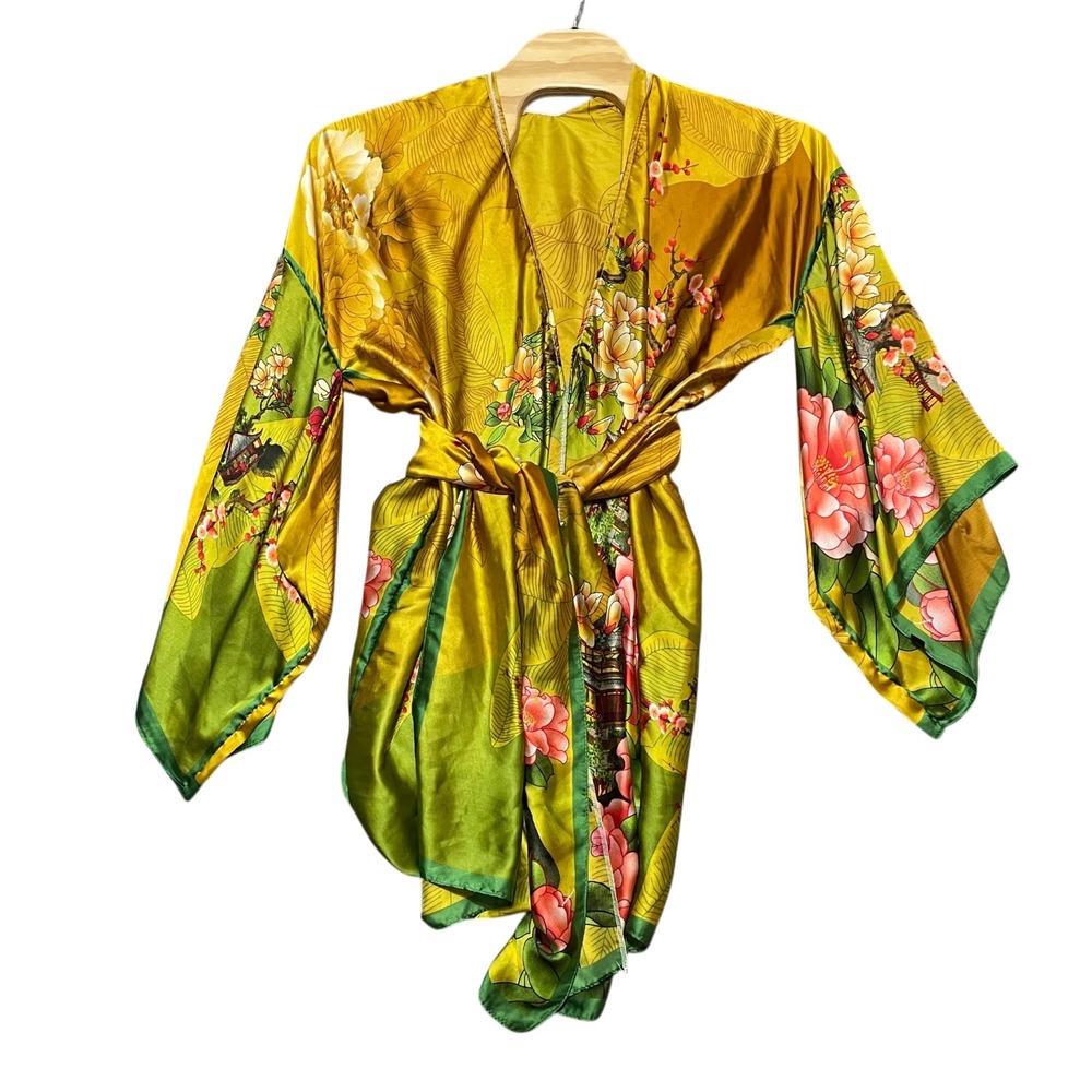 Kimono Unbranded Belted Wrap Polyester Silk Feel